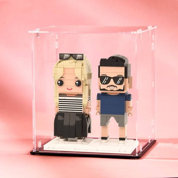 (No Brick Figures) 2 People Brick Figure Acrylic Anti-dust Cover