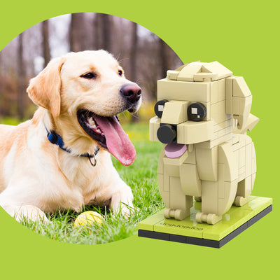 Fully Body Customizable Labrador 1 Dog Photo Custom Brick Figures Small Particle Block Brick Me Figures Customized Labrador Only