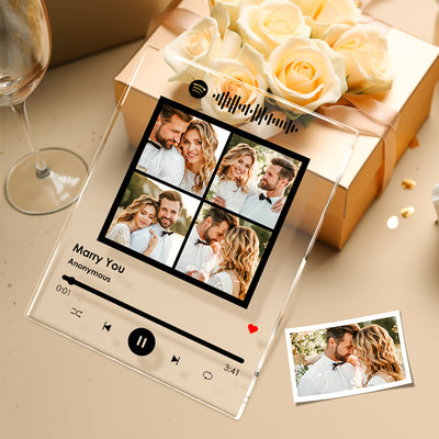 Custom Multiple Photos Spotify Plaque Custom Photo Acrylic Plaque Gift